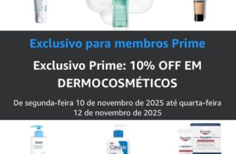 10% OFF EM DERMOCOSMÉTICOS NA AMAZON! Seleção com La Roche-Posay, Isdin, CeraVe…
