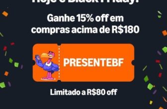 NOVO CUPOM AMAZON  15% OFF em compras a partir de $180. Cupom: PRESENTEBF https…