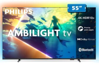 55 polegadas Ambilight PARCELADO! PHILIPS, Smart TV Ambilight 55″ 4KSaindo a R$ …