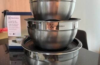 Conjunto com 3 Bowls Tigelas Inox e Tampa Plástica Electrolux DE 159,90 | POR 7…