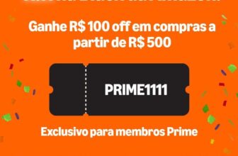 CUPOM AMAZON Exclusivo membros prime! R$100 OFF em R$500 cupom: PRIME1111 https…