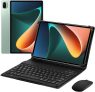 3 em 1 Tablet, 10.1 Polegada Android 13 Tablet, 8GB+256GB com Teclado Capa Mouse, 1920×1200 Tela Processador Octa-Core, 32MP/16MP Câmera 8800mAh Bateria Dual SIM Slot (Verde, Com teclado)