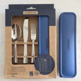 COMA ESSA MARMITA DE FORMA CHIQUE  Conjunto Talher Aço Inox Com Estojo Tramontin…