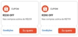 CUPONS SHOPEE DA MADRUGUINHA ONLINE R$30 OFF em R$259 R$90 OFF em R$799Ative aq…