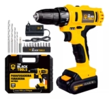 Parafusadeira E Furadeira Sem Fio Bateria 12v Bivolt 3/8 10mm Com Maleta E Acess…