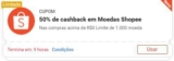 E tem cupom de cashback também!!!  CUPOM: COINSAF50% cashback em Moedas Shopee …