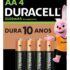 Pilha Recarregável Aa Pequena 2500mah Duracell Com 4 Un De: R$104,90 Por apenas:…
