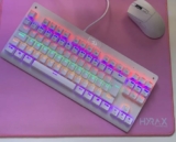 TECLADIN PRO GAMER Redragon Dark Avenger Rainbow Lunar White Switch Vermelho DE …