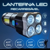 PRA ILUMINAR SEU CAMINHO Lanternas de 4 Leds Potente Usb Recarregável POR 19 htt…