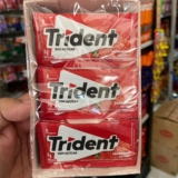 PRA TU MASTIGAR E MIORA O HALITO 21 unid. Chiclete Trident Morango Sem Açúcar DE…