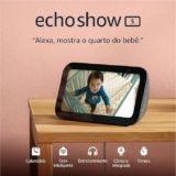 Echo Show 5 (3ª geração – 2023) | Smart display com Alexa, graves 2x mais potent…