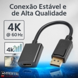 Adaptador Conversor Cabo Displayport Para Hdmi Alta Qualidade Para Transferir Áu…
