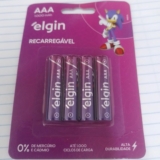 PRA TU NÃO FICAR SEM PILHA Pilha recarregável AAA 1000mAh Elgin com 4 unids POR …