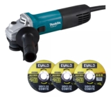 Esmerilhadeira Angular 850w M9510b Makita Kit 3 Discos Evald Cor Azul-turquesa 2…