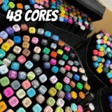 PRA TU LANÇAR NO BOBBIE GOODS Conjunto Canetas Marcador Canetinha Ponta Dupla 48…