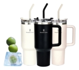 Copo Térmico Gigante 1,2l Inox Com Tampa E Inox Canudo De: R$99,98 Por apenas: R…