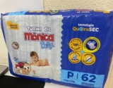 ATENÇÃO, PAPAIS E MAMÃES Fralda Turma da Mônica Baby Mega P 62 Unidades DE 46 | …