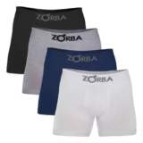 Kit Com 4 Cuecas Boxer Sem Costura Algodão Confortável ZorbaEstoque no Mercado L…