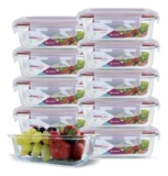 Conjunto 10 Potes Vidro Hermético Marmita Mantimentos 370ml Cor Vermelho U4homeE…