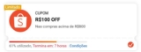 MAIS CUPOM NA SHOPEE 100,00 OFF acima de 800,00 gastos cupom: B3LCH1ATIVE AQUI …