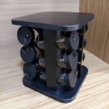 TEMPERO PRA MIM É SÓ SAL E PIMENTA Porta Tempero Inox Giratório Vidro 12 Potes D…