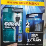 DEPILE ESSA FACE AÍ Kit Gillette Mach3 Aparelho de Barbear 1 Unidade + Cargas DE…