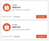 NOVOS CUPONS SHOPEE R$30 OFF em R$259 R$90 OFF em R$799 Resgate aqui https://s….