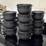 ÓTIMO PRA ORGANIZAR OS RANGOS NA GELADEIRA Kit 10 Potes Bowl 1300ml Plástico com…