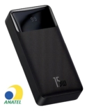 Carregador Rápido Portátil Power Bank Baseus 20000 Mah COM DISPLAY 15w Cor Pret…
