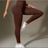 O BUMBUM VAI BATER NO TETO Calça Legging Canelada de Cintura Alta Feminina DE 69…