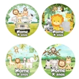 Adesivos Papel Fotográfico 4cm x 4cm Animais Safari Personalizado A PARTIR 18,9…