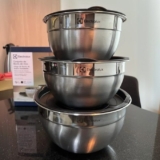 QUERO VER TU QUEBRAR ESSAS Conjunto de Bowls Tigelas de Inox com Tampa Plástica …