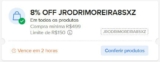 COOORRE, +1 CUPONZADA BOLADA 8% OFF, em compras acima de R$499, desconto máximo…