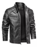 Jaqueta De Couro Masculina Slim Forrada De: R$319,47 Por apenas: R$162,92 ( em 5…