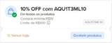 CUPONZADA LIBERADO NO MELI 10% OFF, limite R$100 OFF Cupom: AQU1T3ML10ative aqu…
