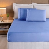 PRA DORMIR COM ESTILO Jogo Lençol Queen Ponto Palito 100 % Percal Cama 03 Peças …