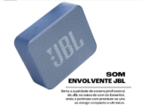 É pequena mas faz estrago Caixinha JBL Go EssentialSaindo a R$ 133 ou 6x de R$ 2…