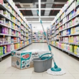 CASA SHUJA CHÃO SHUJO Mop Giratório Fit 5010 Esfregão Top Cabo Inox Flashlimp DE…