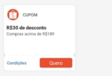 CUPOM SHOPEE   R$30 OFF acima de R$189 RESGATE AQUI: https://s.shopee.com.br/70…