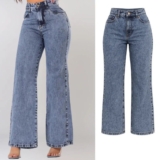 AQUELE JEANS DE LEI  Calça Jeans Wide Leg Pantalona Cintura Alta DE 100 | POR 69…