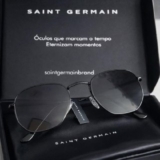 👓 Óculos de Sol UV400 Saint Germain Hexagonal Harbor Black…