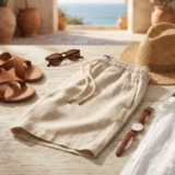 🩳 Shorts Ralph Lauren Linho Masculino Bege Basico 🔥 DE…