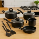 PRA RENOVAR A TUA COZINHA!! Jogo De Panelas com Tampa de Vidro 5 Peças Preto Nac…