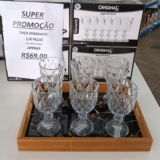 BEBER AGUA NO CHIQUES Jogo De Taças Diamante De Vidro 6 Peças 340ml POR 33,25 ht…