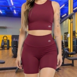 AGORA VOCÊ QUEIMA AS CALORIAS Conjunto Bermuda Feminino Blackout POR 52,88 https…