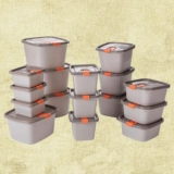 DÁ PARA GUARDAR TUDO Conjunto De Potes De Plástico Tampa Fixa 16 Peças Plasútil …