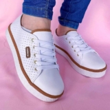 PRA VOCÊ QUE É NANICA!! Tênis Sapatênis Casual Feminino Plataforma Sola Alta – T…