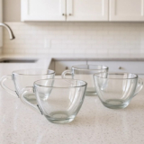 HORA DO CAFÉZIN Kit 4 Xicara De Vidro Transparente 90ml POR 9,98 https://www.mag…