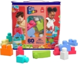 MEGA BLOKS, Sacola Vermelha com 60 Blocos de Montar Grandes e Coloridos, Conjunt…