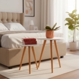 VOLTOU AS MESINHAS Mesa Redonda De Canto Lateral Retro Pe Palito – KELAN POR 53,…